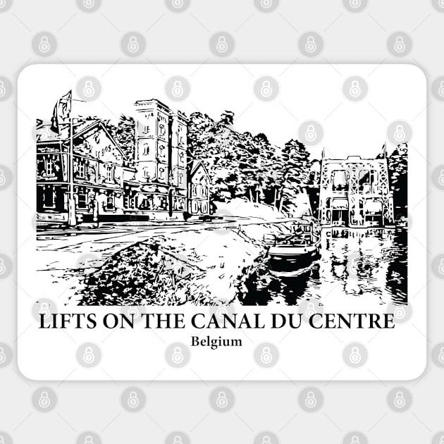Lifts on the Canal du Centre - Belgium Sticker by Lakeric